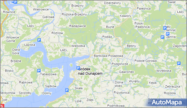 mapa Bartkowa-Posadowa, Bartkowa-Posadowa na mapie Targeo