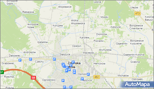 mapa Beniaminów gmina Zduńska Wola, Beniaminów gmina Zduńska Wola na mapie Targeo