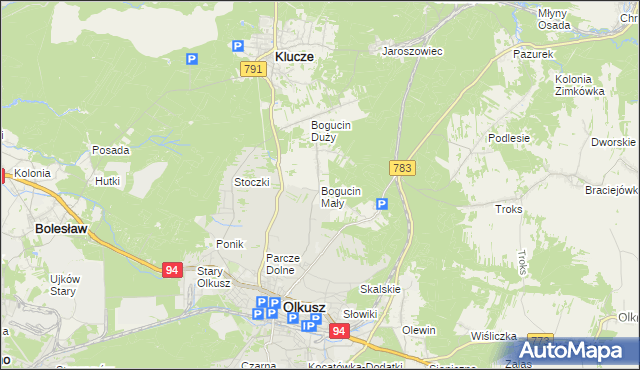 mapa Bogucin Mały, Bogucin Mały na mapie Targeo