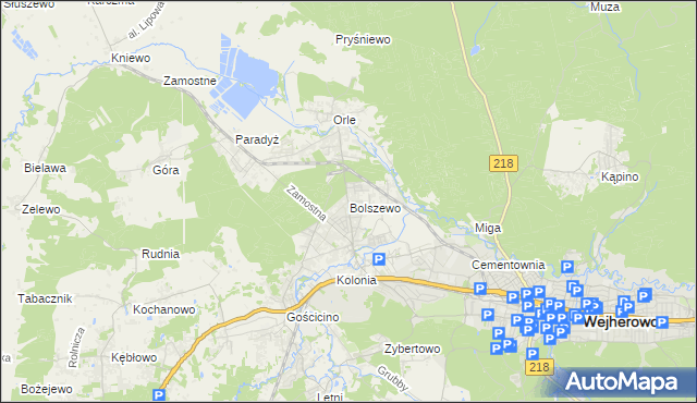 mapa Bolszewo, Bolszewo na mapie Targeo