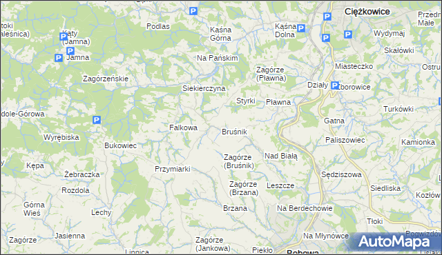 mapa Bruśnik, Bruśnik na mapie Targeo