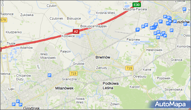 mapa Brwinów, Brwinów na mapie Targeo