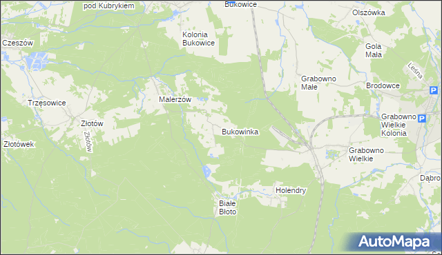 mapa Bukowinka, Bukowinka na mapie Targeo