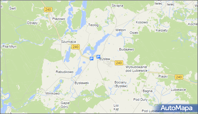 mapa Bysław, Bysław na mapie Targeo