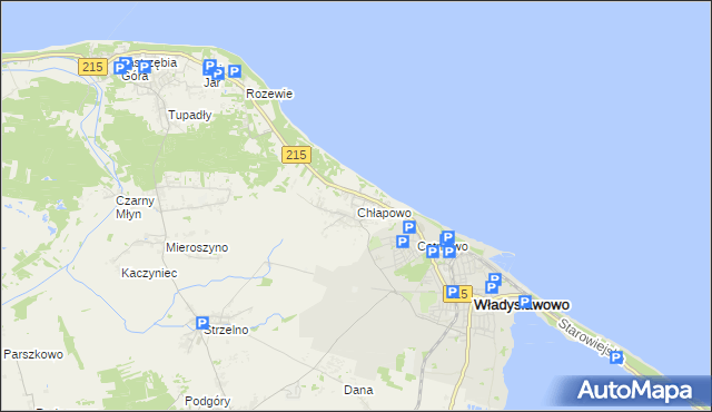 mapa Chłapowo gmina Władysławowo, Chłapowo gmina Władysławowo na mapie Targeo