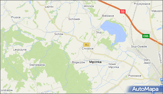 mapa Chroślice, Chroślice na mapie Targeo