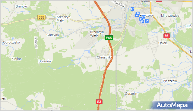 mapa Chróstnik, Chróstnik na mapie Targeo