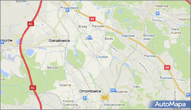 mapa Chudów, Chudów na mapie Targeo