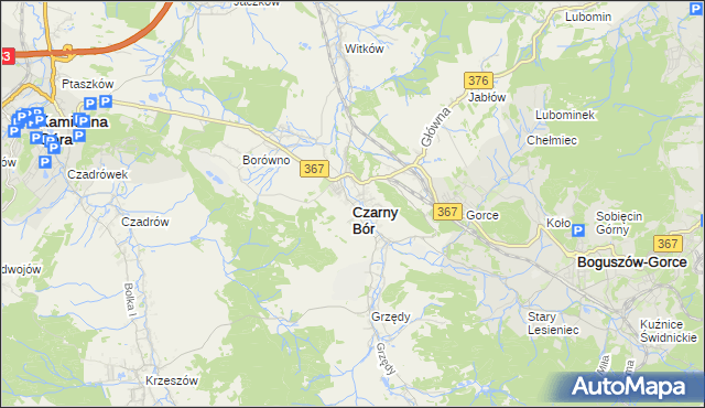 mapa Czarny Bór, Czarny Bór na mapie Targeo