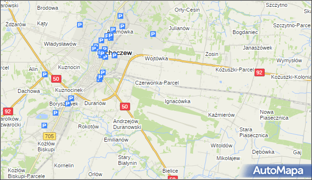 mapa Czyste gmina Sochaczew, Czyste gmina Sochaczew na mapie Targeo