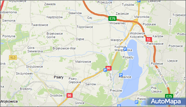 mapa Dąbie Chrobakowe, Dąbie Chrobakowe na mapie Targeo