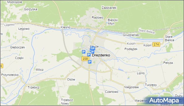 mapa Drezdenko, Drezdenko na mapie Targeo