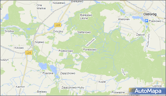 mapa Forestowo, Forestowo na mapie Targeo