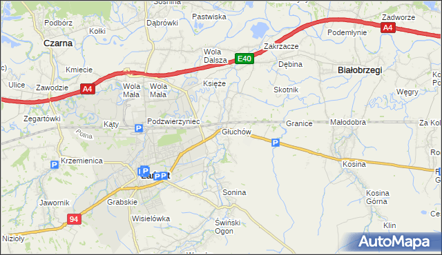mapa Głuchów gmina Łańcut, Głuchów gmina Łańcut na mapie Targeo