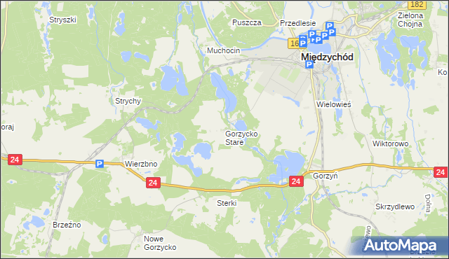 mapa Gorzycko Stare, Gorzycko Stare na mapie Targeo