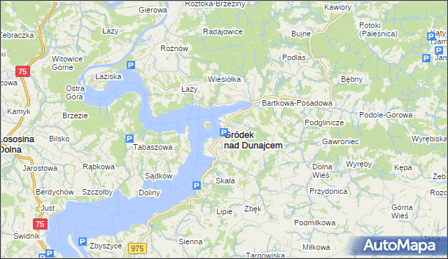 mapa Gródek nad Dunajcem, Gródek nad Dunajcem na mapie Targeo