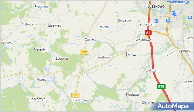 mapa Jagatowo, Jagatowo na mapie Targeo