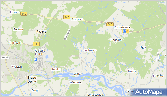 mapa Jodłowice, Jodłowice na mapie Targeo