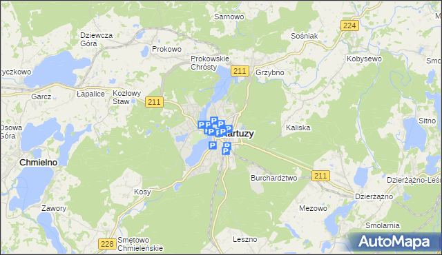mapa Kartuzy, Kartuzy na mapie Targeo