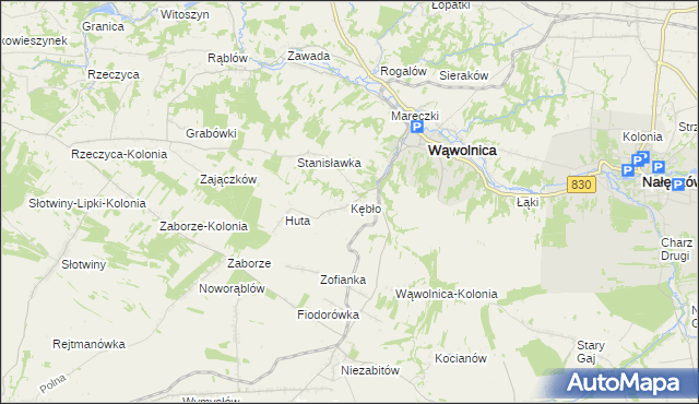 mapa Kębło, Kębło na mapie Targeo