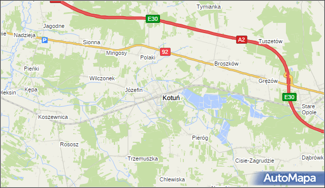 mapa Kotuń powiat siedlecki, Kotuń powiat siedlecki na mapie Targeo