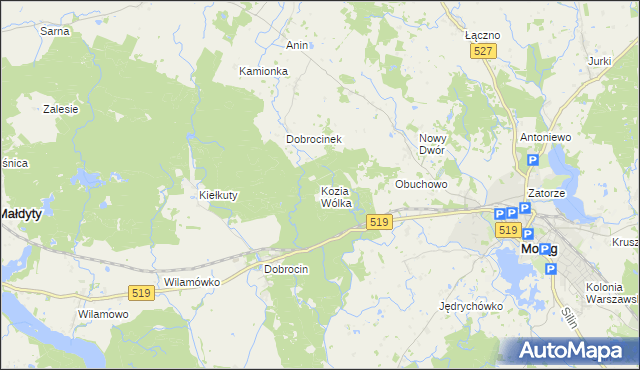 mapa Kozia Wólka, Kozia Wólka na mapie Targeo