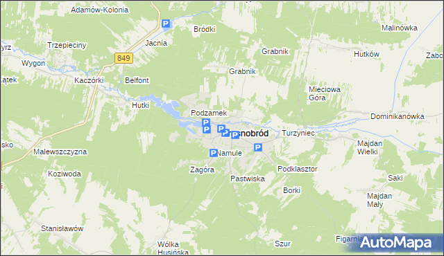 mapa Krasnobród, Krasnobród na mapie Targeo