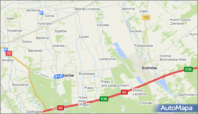 mapa Łasieczniki, Łasieczniki na mapie Targeo