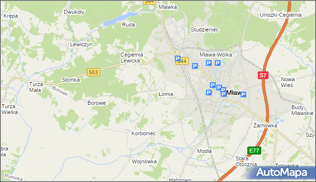 mapa Łomia, Łomia na mapie Targeo