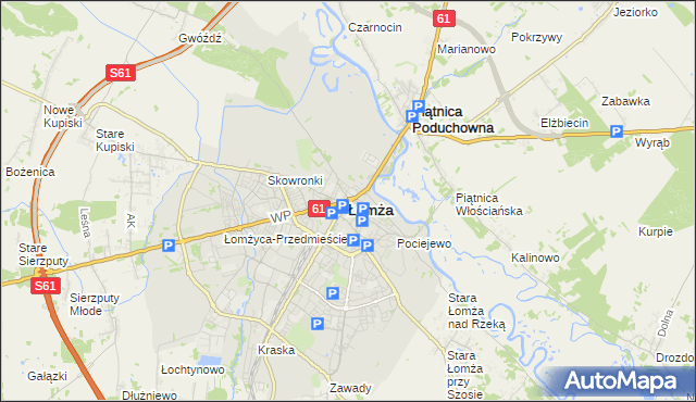mapa Łomży, Łomża na mapie Targeo