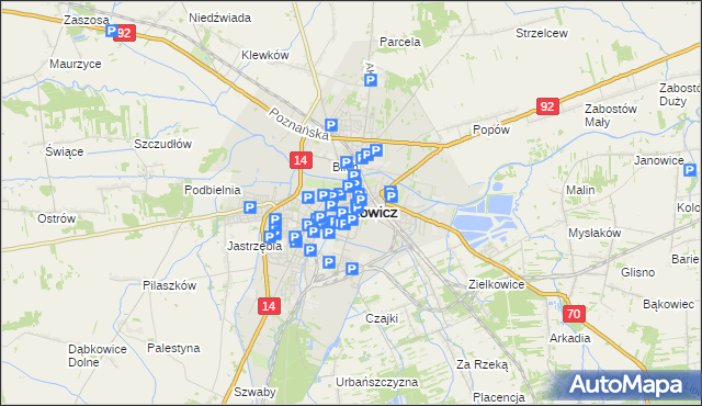 mapa Łowicza, Łowicz na mapie Targeo