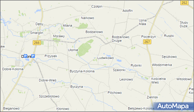mapa Ludwikowo gmina Dobre, Ludwikowo gmina Dobre na mapie Targeo