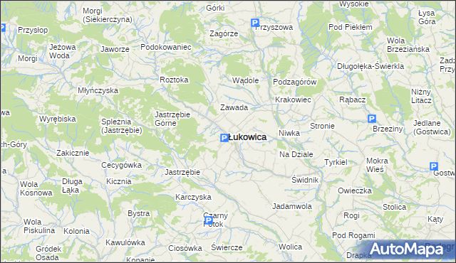 mapa Łukowica, Łukowica na mapie Targeo