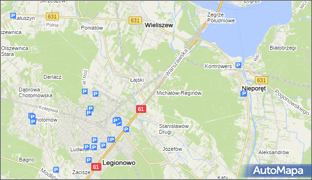 mapa Michałów-Reginów, Michałów-Reginów na mapie Targeo