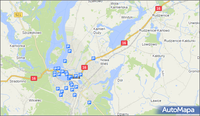 mapa Nowa Wieś gmina Iława, Nowa Wieś gmina Iława na mapie Targeo