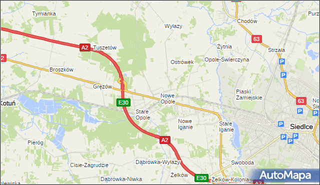 mapa Nowe Opole, Nowe Opole na mapie Targeo