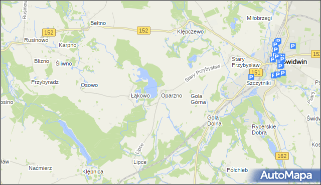 mapa Oparzno, Oparzno na mapie Targeo