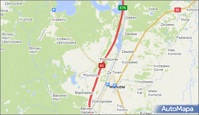 mapa Płochocinek, Płochocinek na mapie Targeo