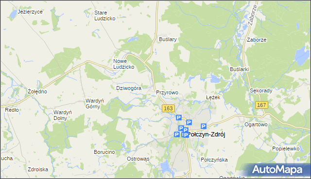 mapa Przyrowo, Przyrowo na mapie Targeo
