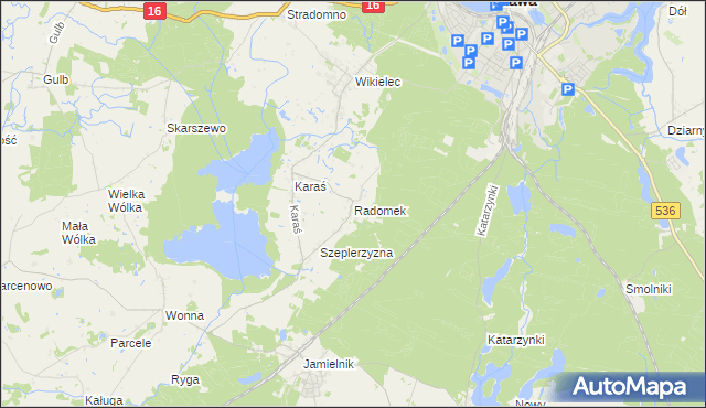 mapa Radomek gmina Iława, Radomek gmina Iława na mapie Targeo