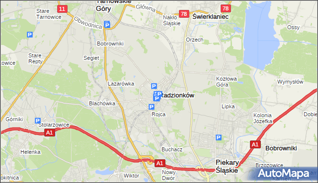 mapa Radzionków, Radzionków na mapie Targeo