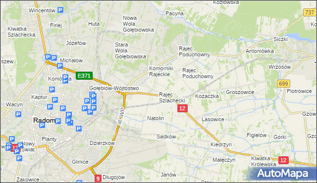 mapa Rajec Szlachecki, Rajec Szlachecki na mapie Targeo