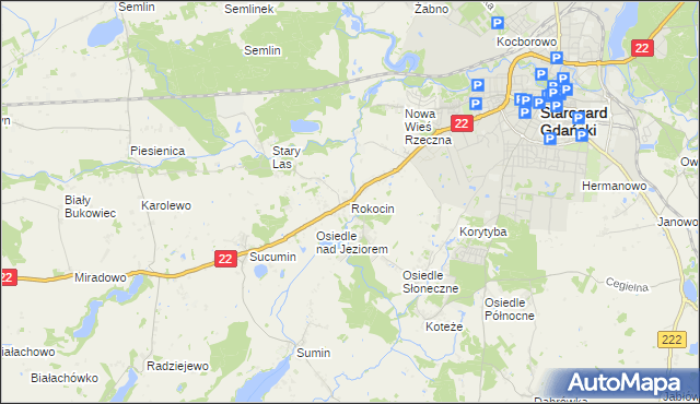 mapa Rokocin, Rokocin na mapie Targeo