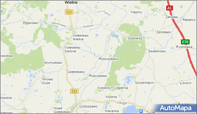 mapa Rościszewko, Rościszewko na mapie Targeo