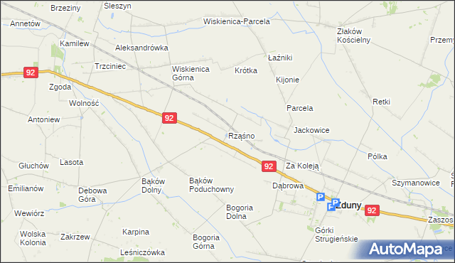 mapa Rząśno, Rząśno na mapie Targeo