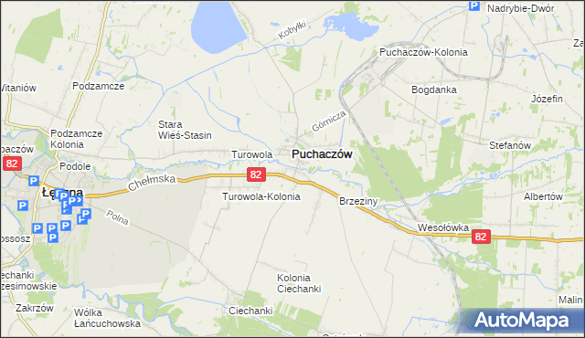 mapa Stara Wieś gmina Puchaczów, Stara Wieś gmina Puchaczów na mapie Targeo