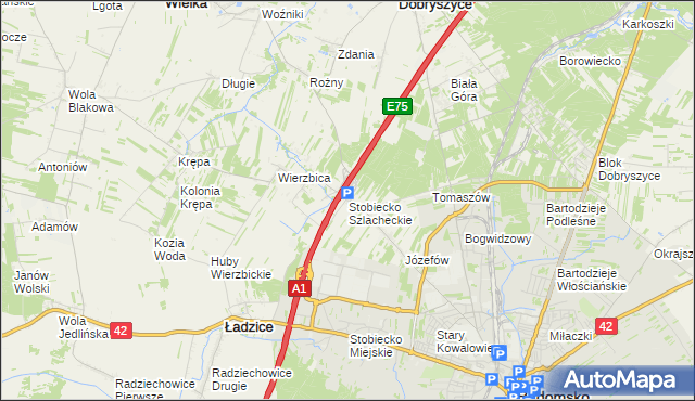 mapa Stobiecko Szlacheckie, Stobiecko Szlacheckie na mapie Targeo