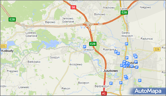 mapa Straszyn, Straszyn na mapie Targeo