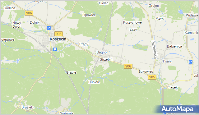 mapa Strzebiń, Strzebiń na mapie Targeo