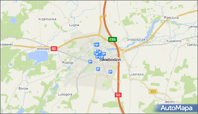 mapa Świebodzin, Świebodzin na mapie Targeo